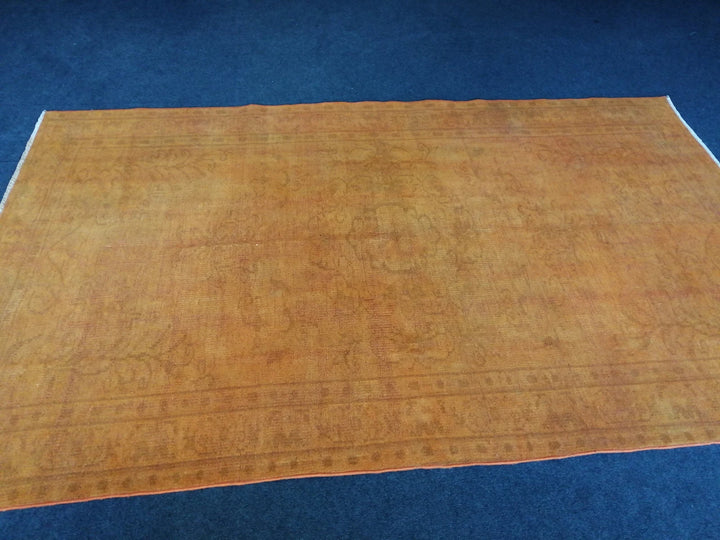 Rust Turkish Runner Rug 4' 10" x 8' Hand-Knotted | No. WR88974