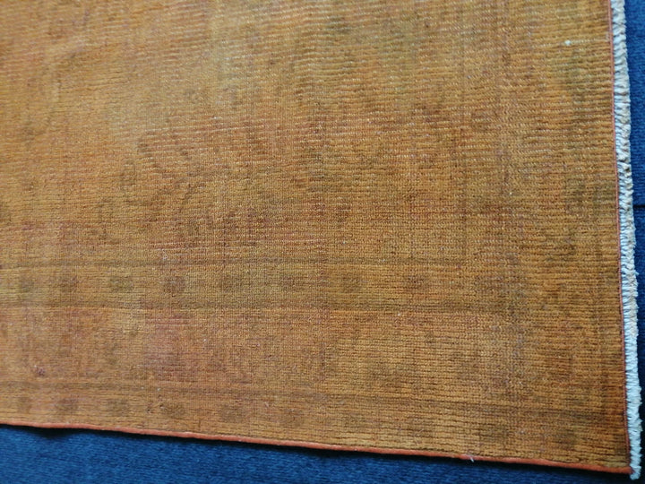 Rust Turkish Runner Rug 4' 10" x 8' Hand-Knotted | No. WR88974