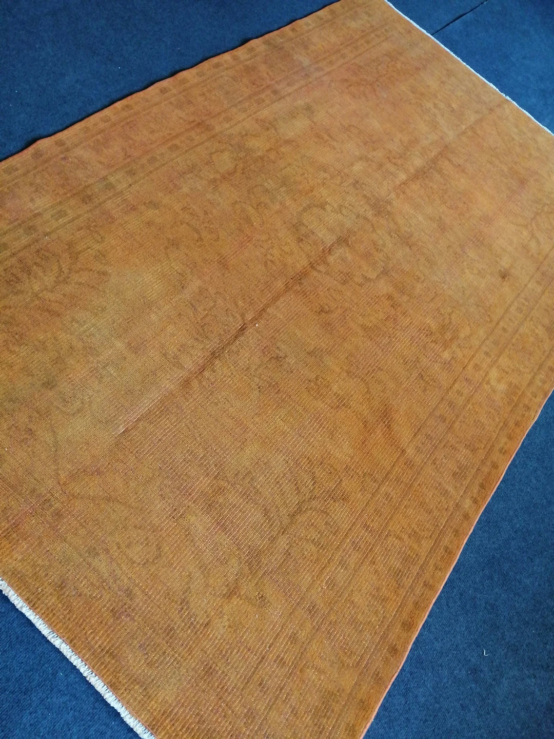 Rust Turkish Runner Rug 4' 10" x 8' Hand-Knotted | No. WR88974
