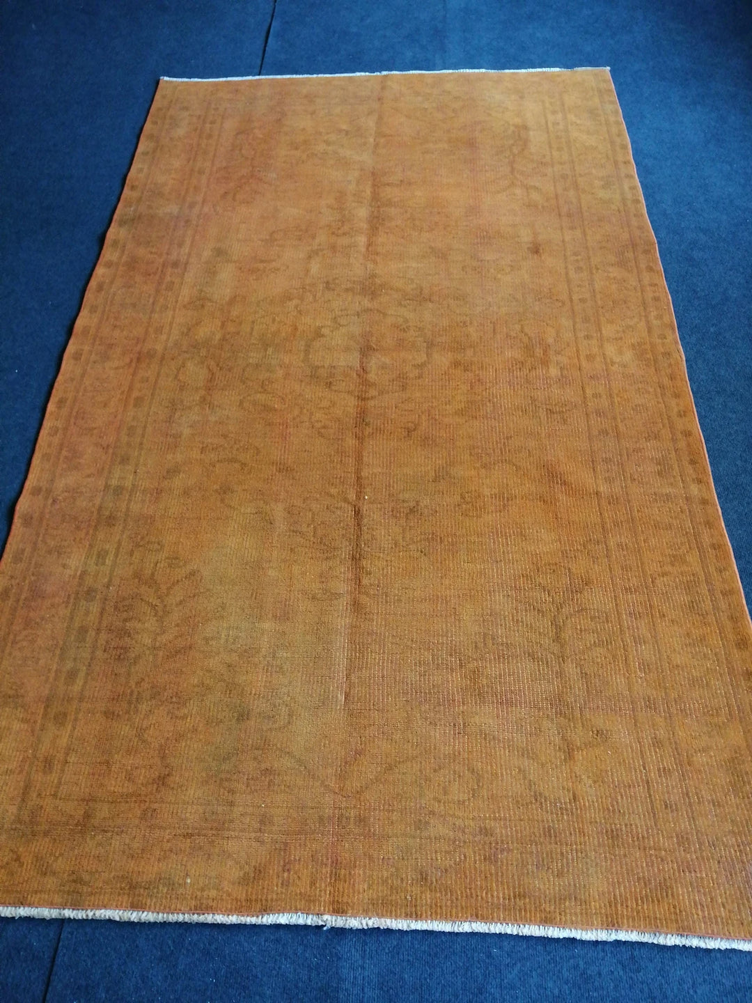 Rust Turkish Runner Rug 4' 10" x 8' Hand-Knotted | No. WR88974