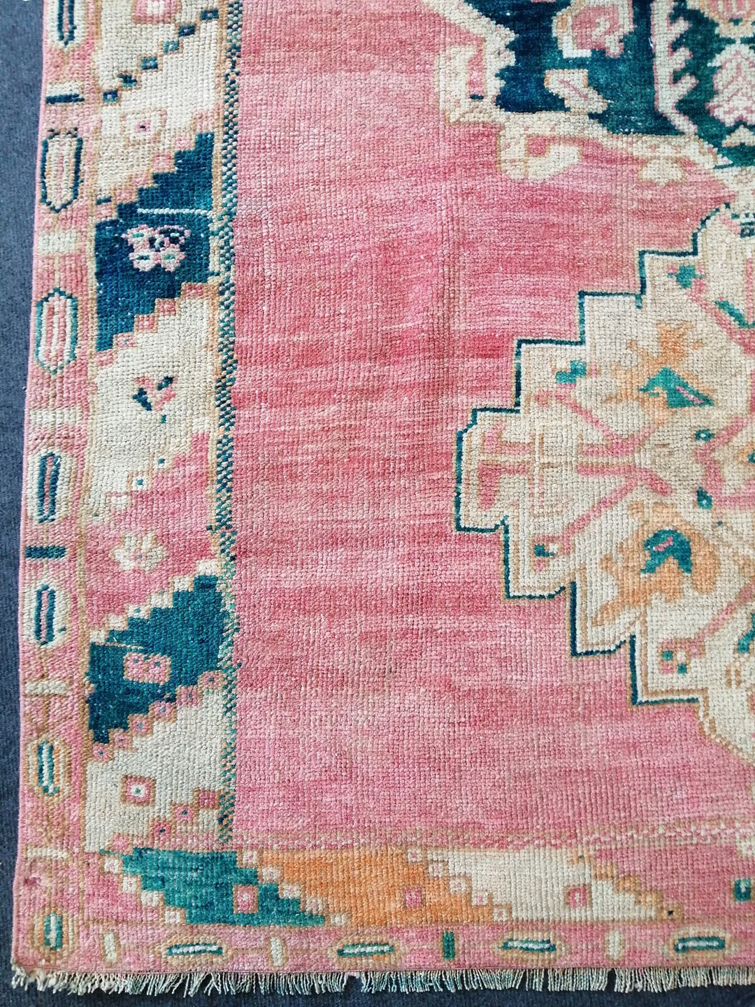 Beige Turkish Runner Rug 4' 5" x 10' 11" Hand-Knotted | No. WR89003
