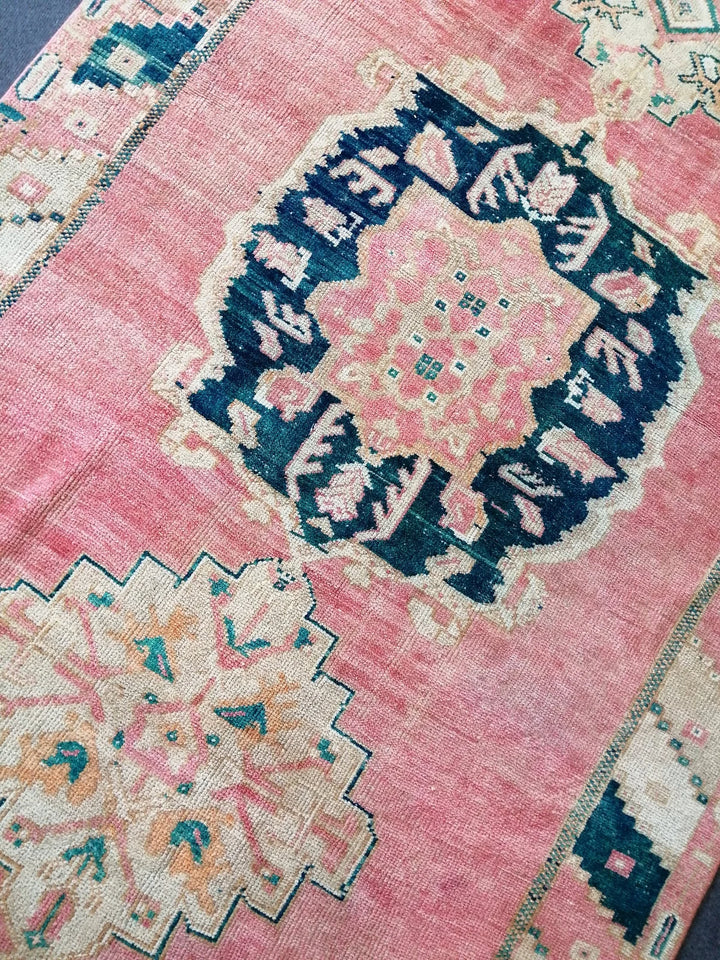 Beige Turkish Runner Rug 4' 5" x 10' 11" Hand-Knotted | No. WR89003