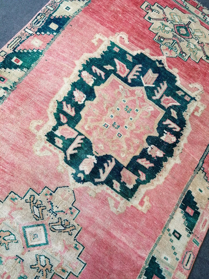 Beige Turkish Runner Rug 4' 5" x 10' 11" Hand-Knotted | No. WR89003