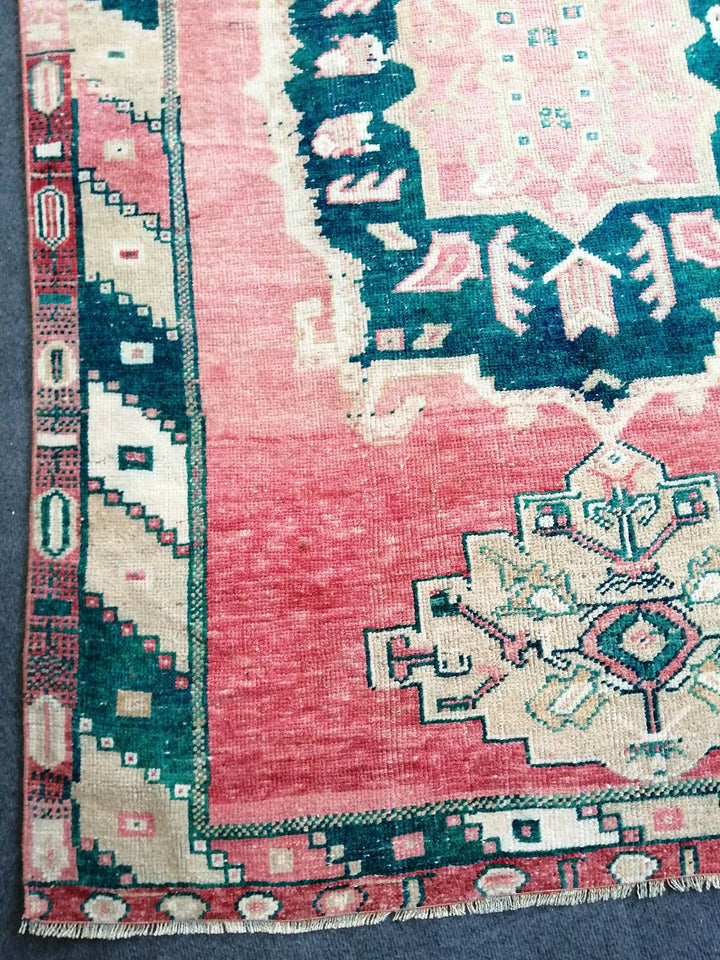 Beige Turkish Runner Rug 4' 5" x 10' 11" Hand-Knotted | No. WR89003