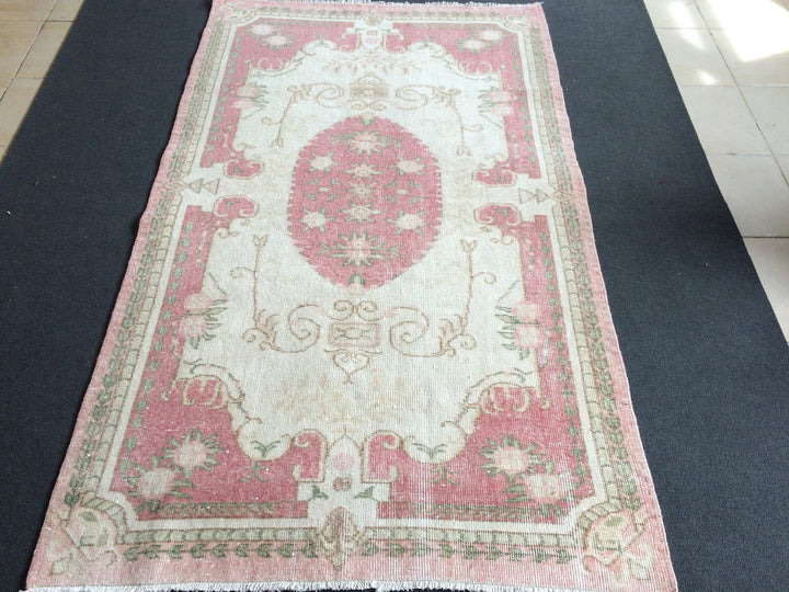 Pink Turkish Oushak Rug Hand-Knotted | No. WR89157