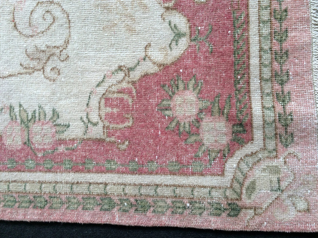 Pink Turkish Oushak Rug Hand-Knotted | No. WR89157
