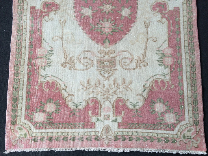 Pink Turkish Oushak Rug Hand-Knotted | No. WR89157