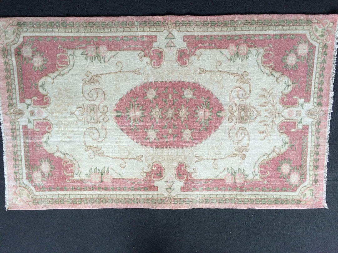Pink Turkish Oushak Rug Hand-Knotted | No. WR89157