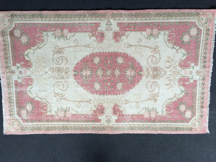 Pink Turkish Oushak Rug Hand-Knotted | No. WR89157