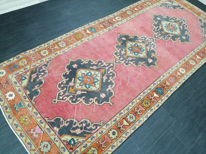 Beige Turkish Runner Rug 4' 9" x 10' 10" Hand-Knotted | No. WR89720