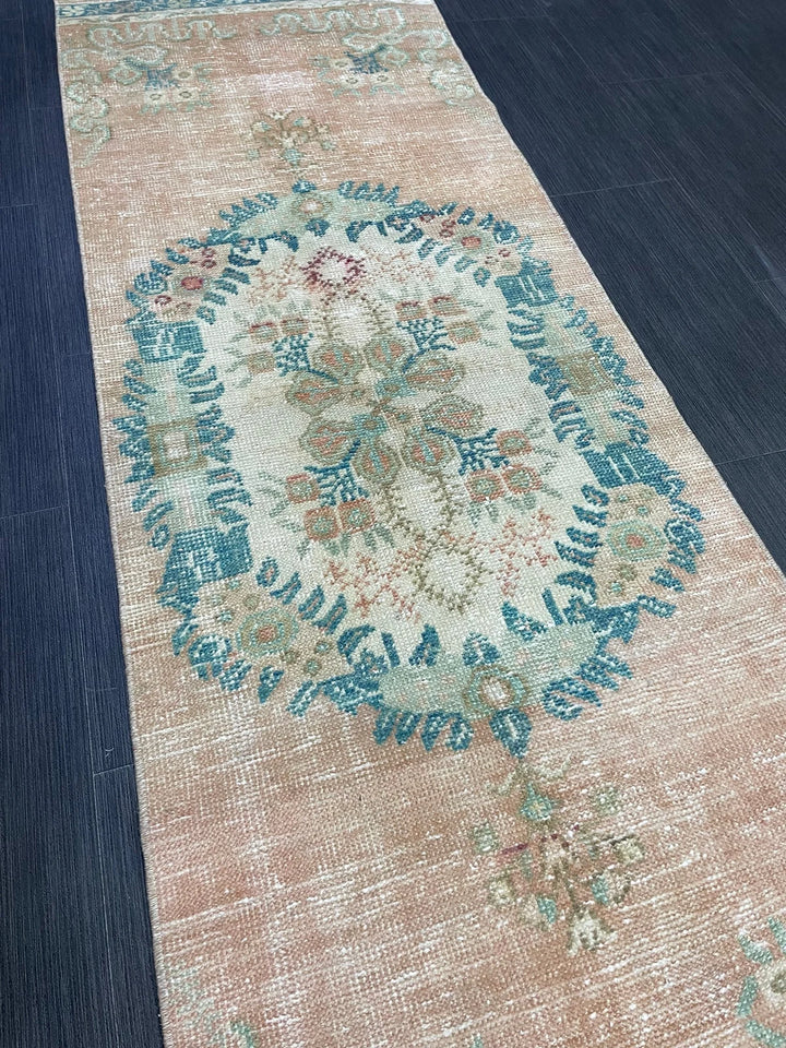 Beige Turkish Runner Rug 2' 1" x 6' 9" Hand-Knotted | No. WR89909