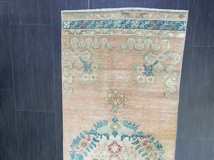 Beige Turkish Runner Rug 2' 1" x 6' 9" Hand-Knotted | No. WR89909
