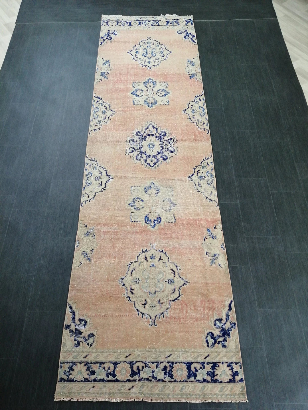 Rust Turkish Runner Rug 3' 5" x 12' Hand-Knotted | No. WR90018