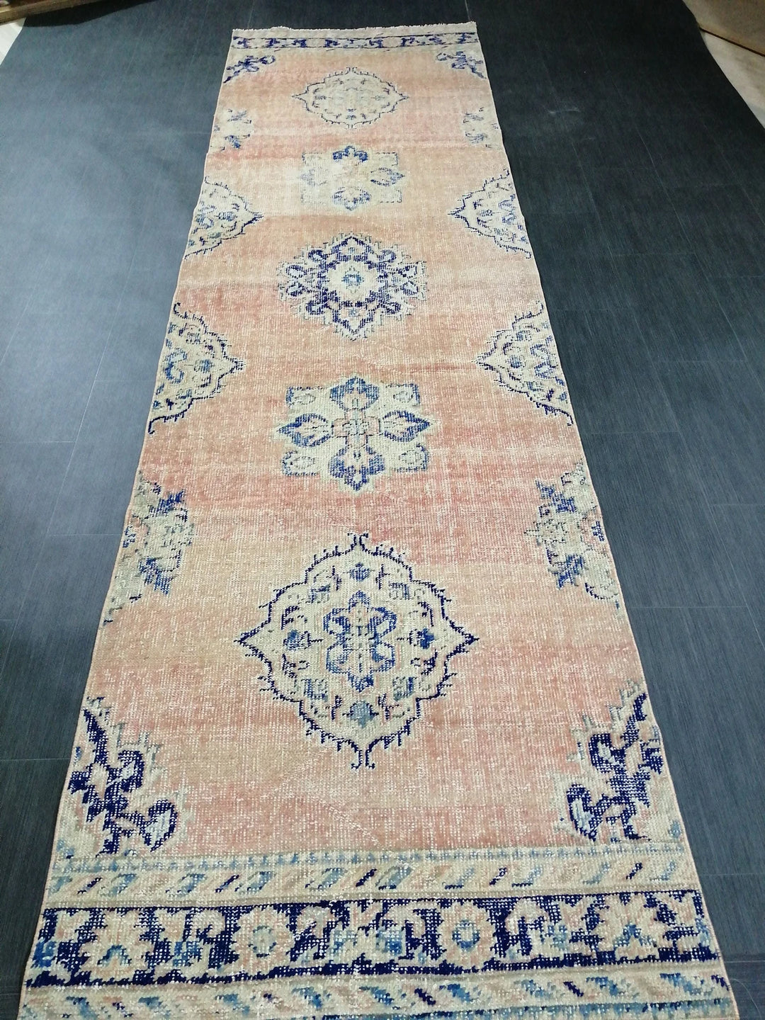 Rust Turkish Runner Rug 3' 5" x 12' Hand-Knotted | No. WR90018