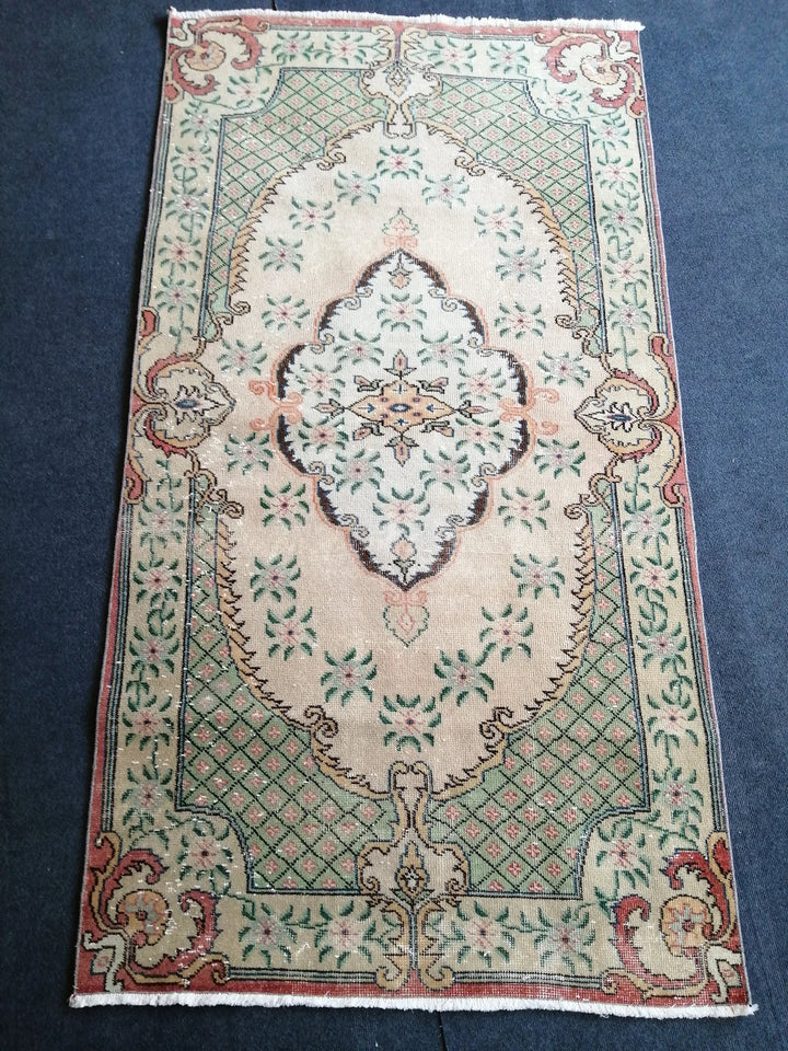 Rust Turkish Runner Rug 3' 8" x 6' 11" Hand-Knotted | No. WR90023