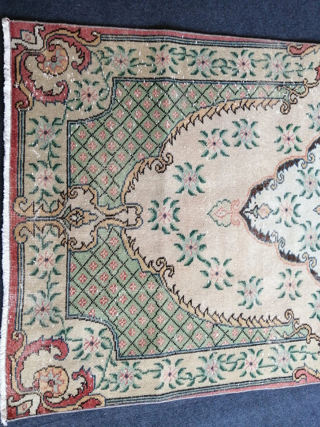 Rust Turkish Runner Rug 3' 8" x 6' 11" Hand-Knotted | No. WR90023