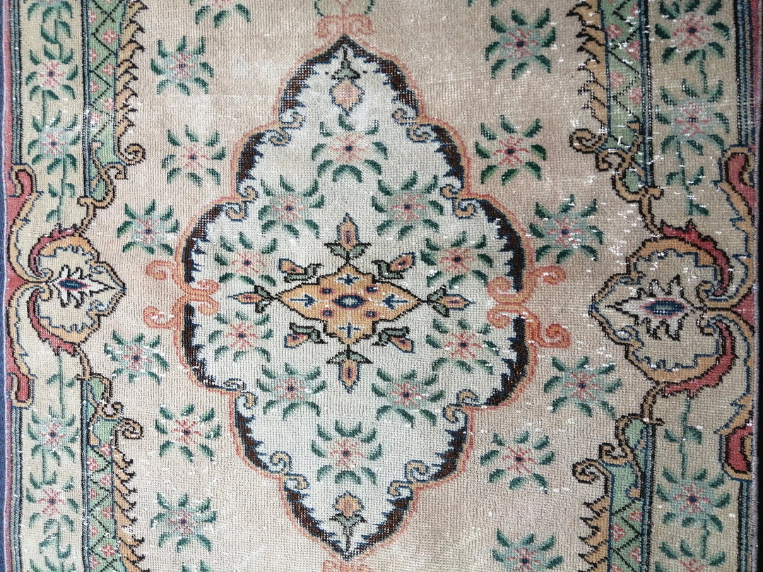 Rust Turkish Runner Rug 3' 8" x 6' 11" Hand-Knotted | No. WR90023