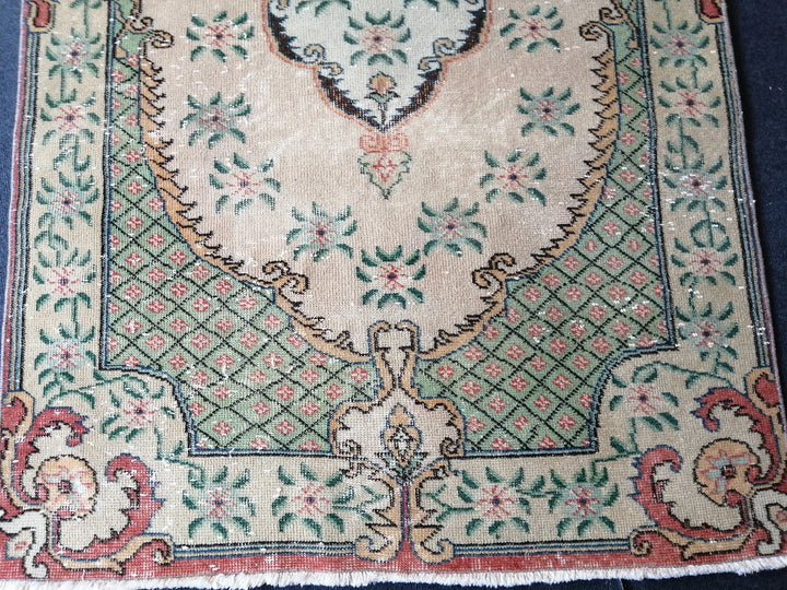 Rust Turkish Runner Rug 3' 8" x 6' 11" Hand-Knotted | No. WR90023