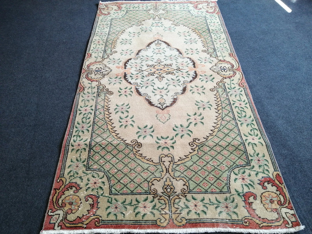 Rust Turkish Runner Rug 3' 8" x 6' 11" Hand-Knotted | No. WR90023