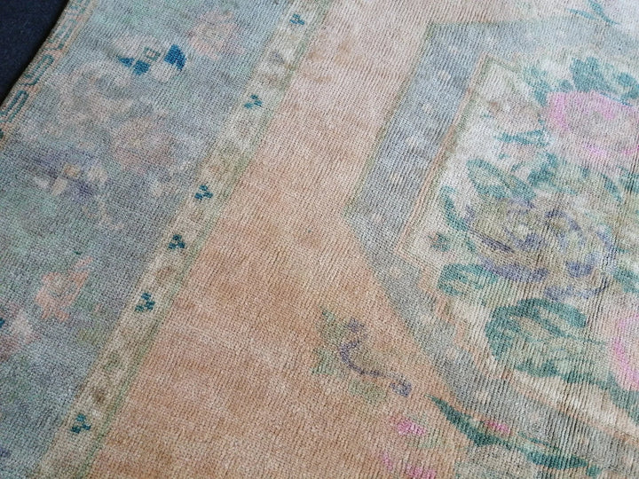 Beige Turkish Runner Rug 5' 6" x 7' 11" Hand-Knotted | No. WR90301