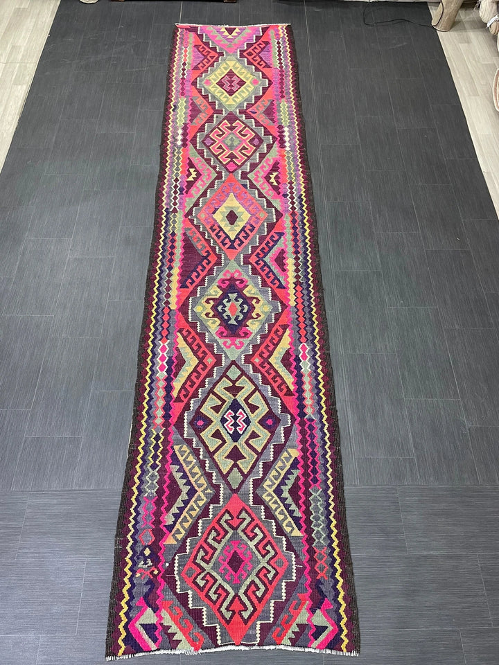Rust Turkish Runner Rug 2' 11" x 13' Hand-Knotted | No. WR90333
