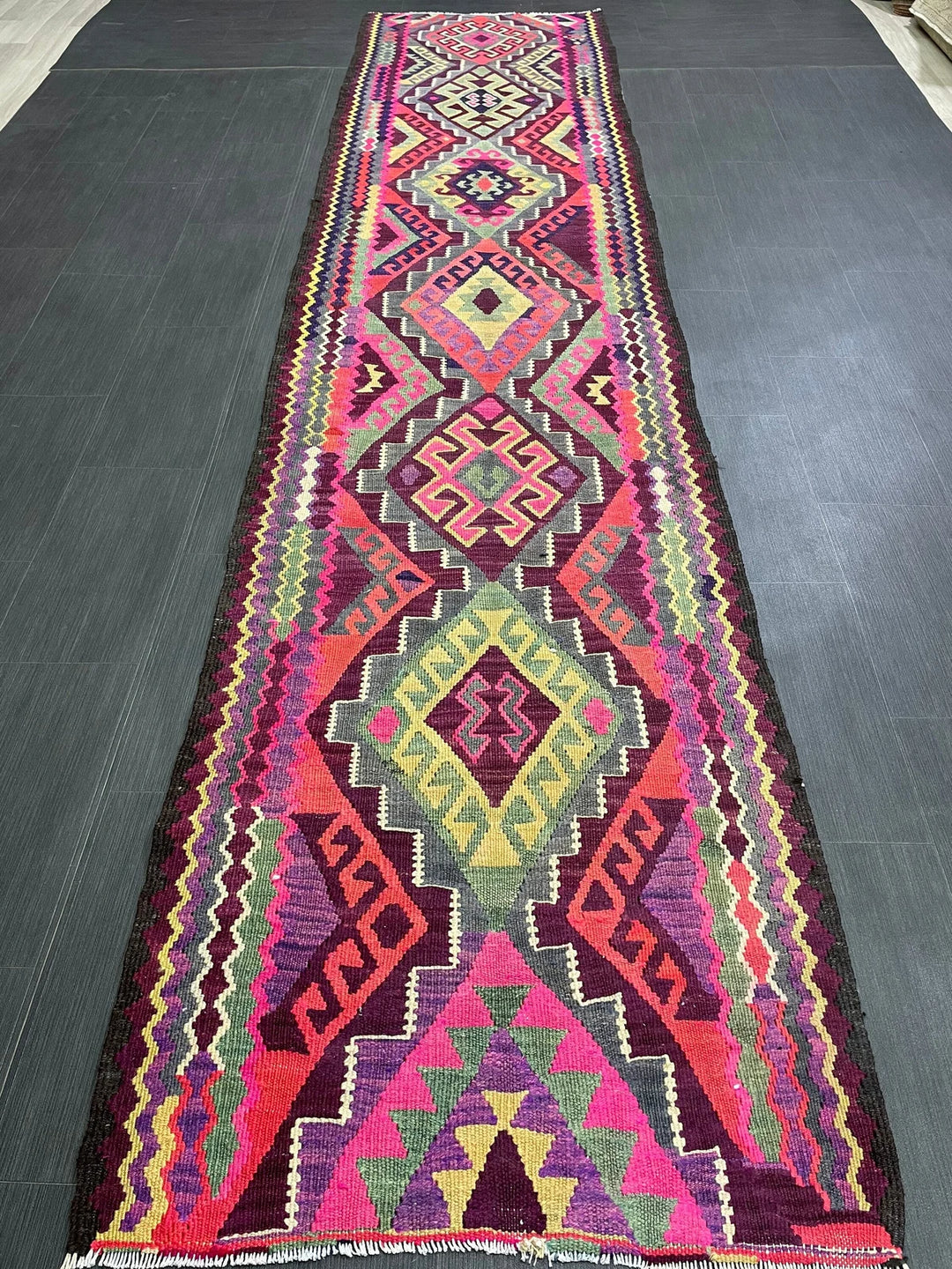 Rust Turkish Runner Rug 2' 11" x 13' Hand-Knotted | No. WR90333