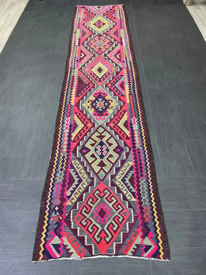 Rust Turkish Runner Rug 2' 11" x 13' Hand-Knotted | No. WR90333