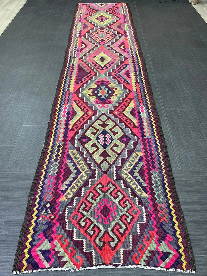 Rust Turkish Runner Rug 2' 11" x 13' Hand-Knotted | No. WR90333