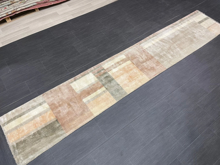 Brown Turkish Runner Rug 1' 11" x 10' 10" Hand-Knotted | No. WR90524