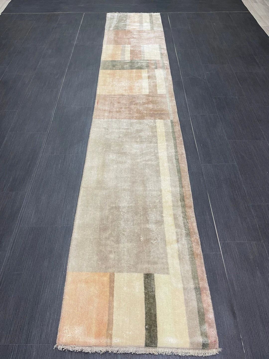 Brown Turkish Runner Rug 1' 11" x 10' 10" Hand-Knotted | No. WR90524