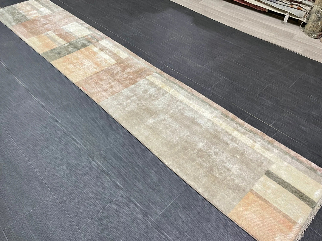 Brown Turkish Runner Rug 1' 11" x 10' 10" Hand-Knotted | No. WR90524