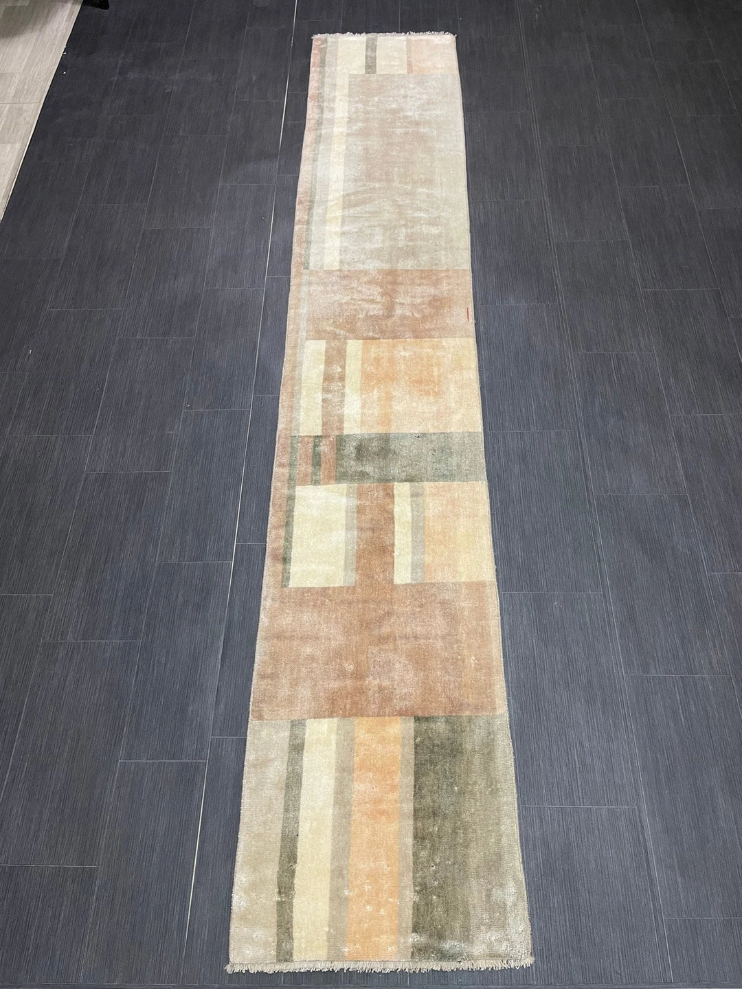 Brown Turkish Runner Rug 1' 11" x 10' 10" Hand-Knotted | No. WR90524