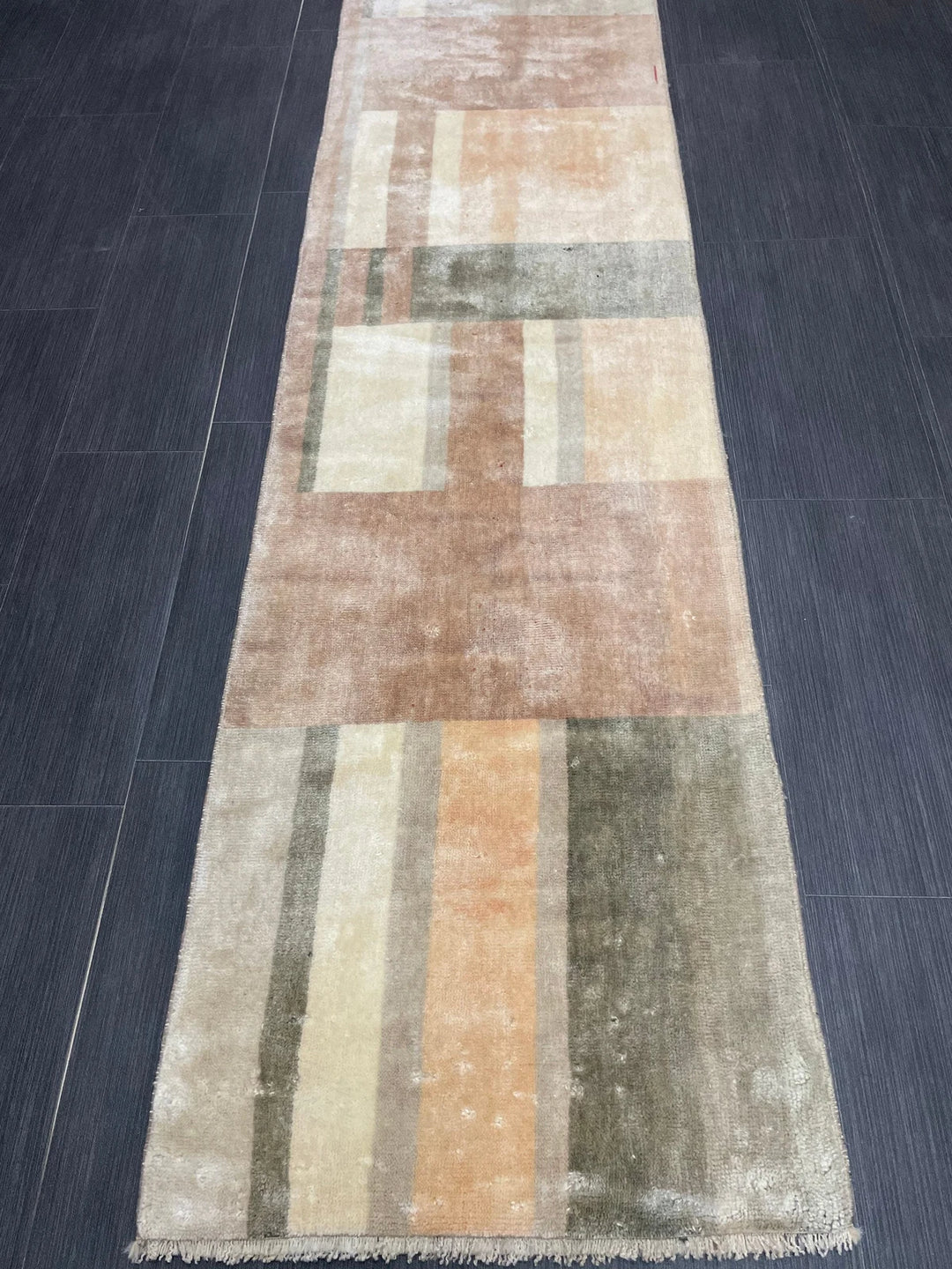 Brown Turkish Runner Rug 1' 11" x 10' 10" Hand-Knotted | No. WR90524