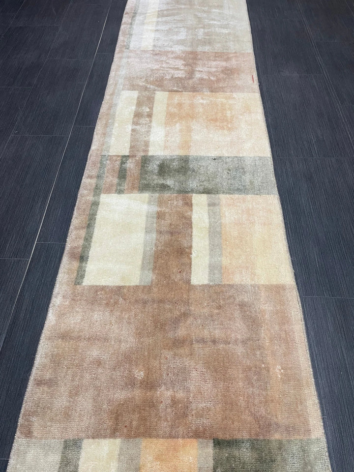 Brown Turkish Runner Rug 1' 11" x 10' 10" Hand-Knotted | No. WR90524