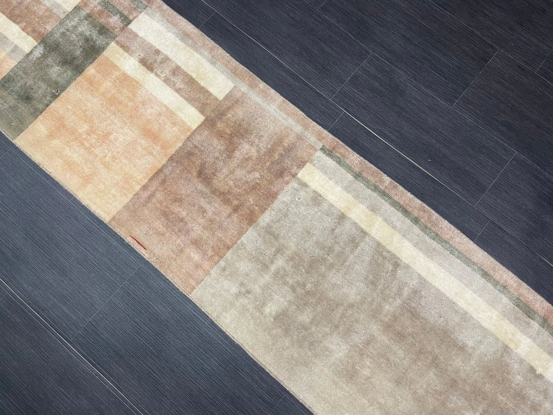 Brown Turkish Runner Rug 1' 11" x 10' 10" Hand-Knotted | No. WR90524
