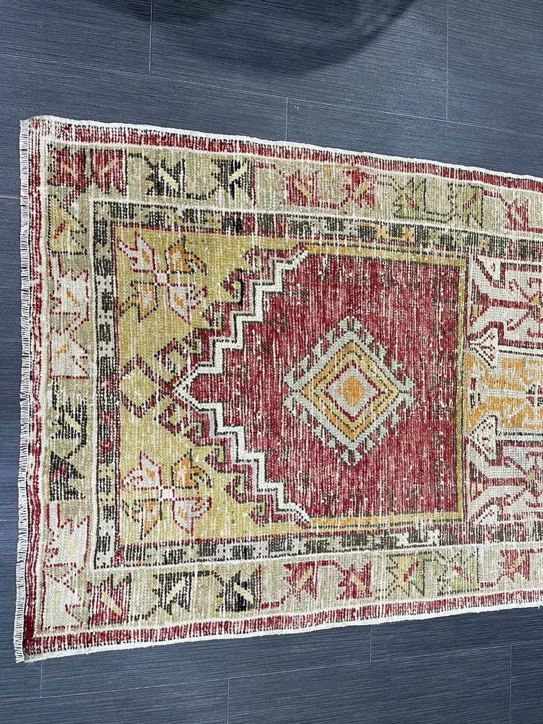 Red Turkish Vintage Rug 2' 6" x 4' 8" Hand-Knotted | No. WR91384