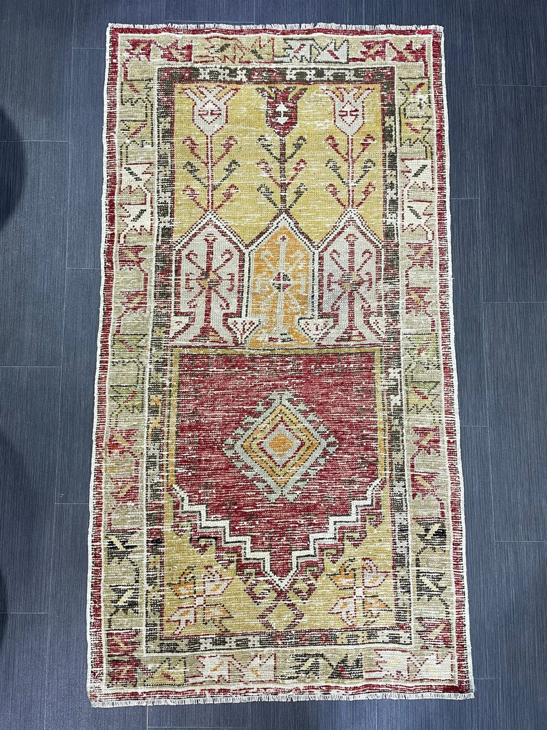 Red Turkish Vintage Rug 2' 6" x 4' 8" Hand-Knotted | No. WR91384