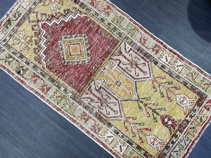 Red Turkish Vintage Rug 2' 6" x 4' 8" Hand-Knotted | No. WR91384