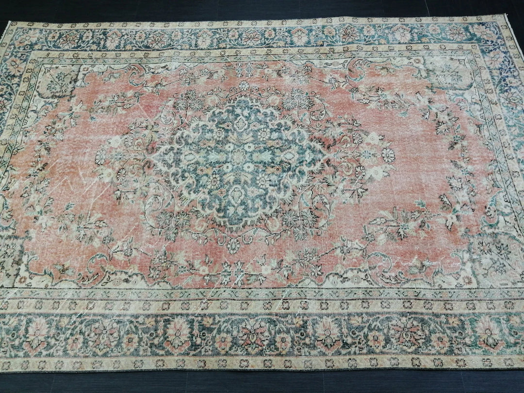 Tan Turkish Oushak Rug 6' 5" x 9' 8" Hand-Knotted | No. WR91848