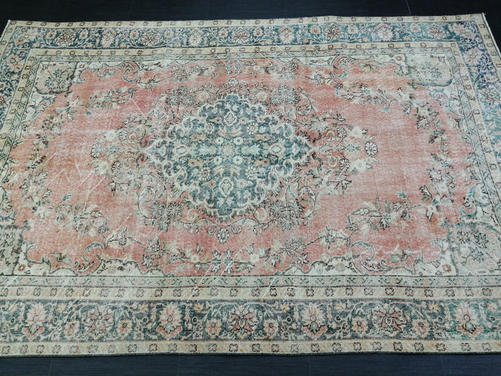 Tan Turkish Oushak Rug 6' 5" x 9' 8" Hand-Knotted | No. WR91848