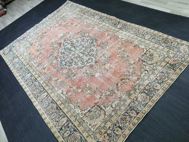 Tan Turkish Oushak Rug 6' 5" x 9' 8" Hand-Knotted | No. WR91848