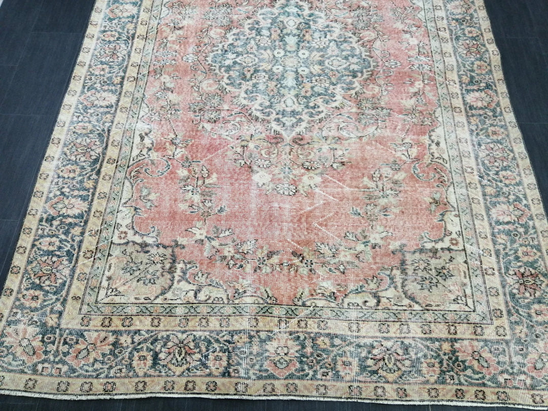 Tan Turkish Oushak Rug 6' 5" x 9' 8" Hand-Knotted | No. WR91848