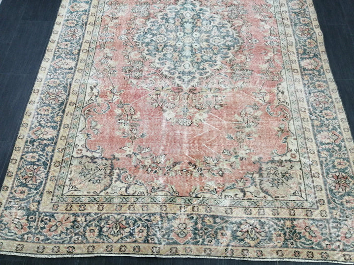 Tan Turkish Oushak Rug 6' 5" x 9' 8" Hand-Knotted | No. WR91848