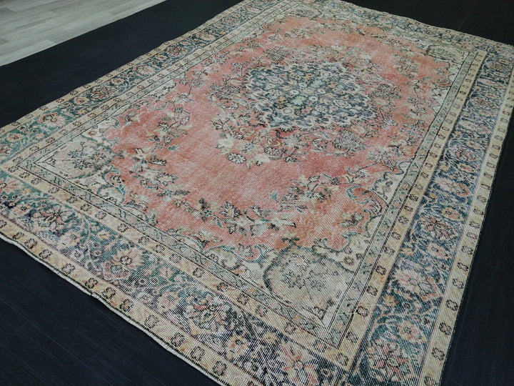 Tan Turkish Oushak Rug 6' 5" x 9' 8" Hand-Knotted | No. WR91848