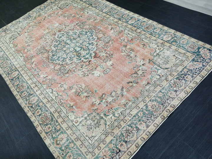Tan Turkish Oushak Rug 6' 5" x 9' 8" Hand-Knotted | No. WR91848