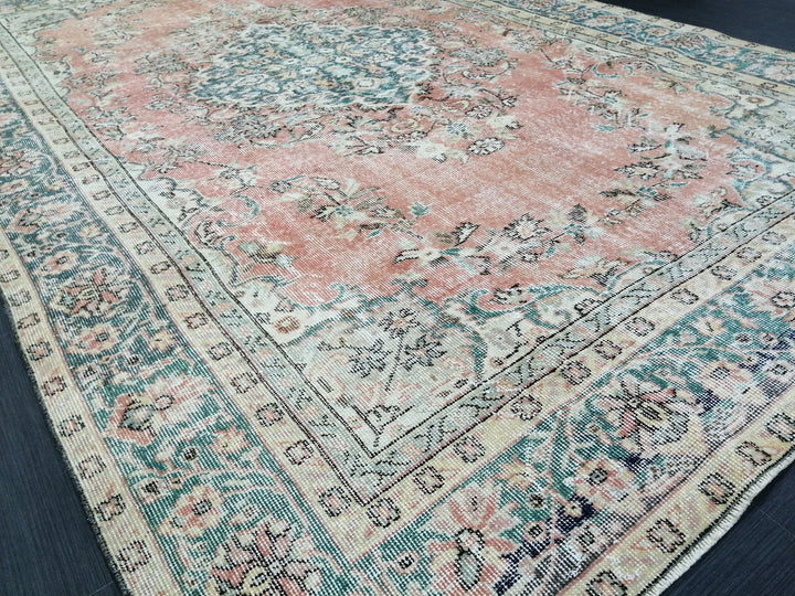 Tan Turkish Oushak Rug 6' 5" x 9' 8" Hand-Knotted | No. WR91848