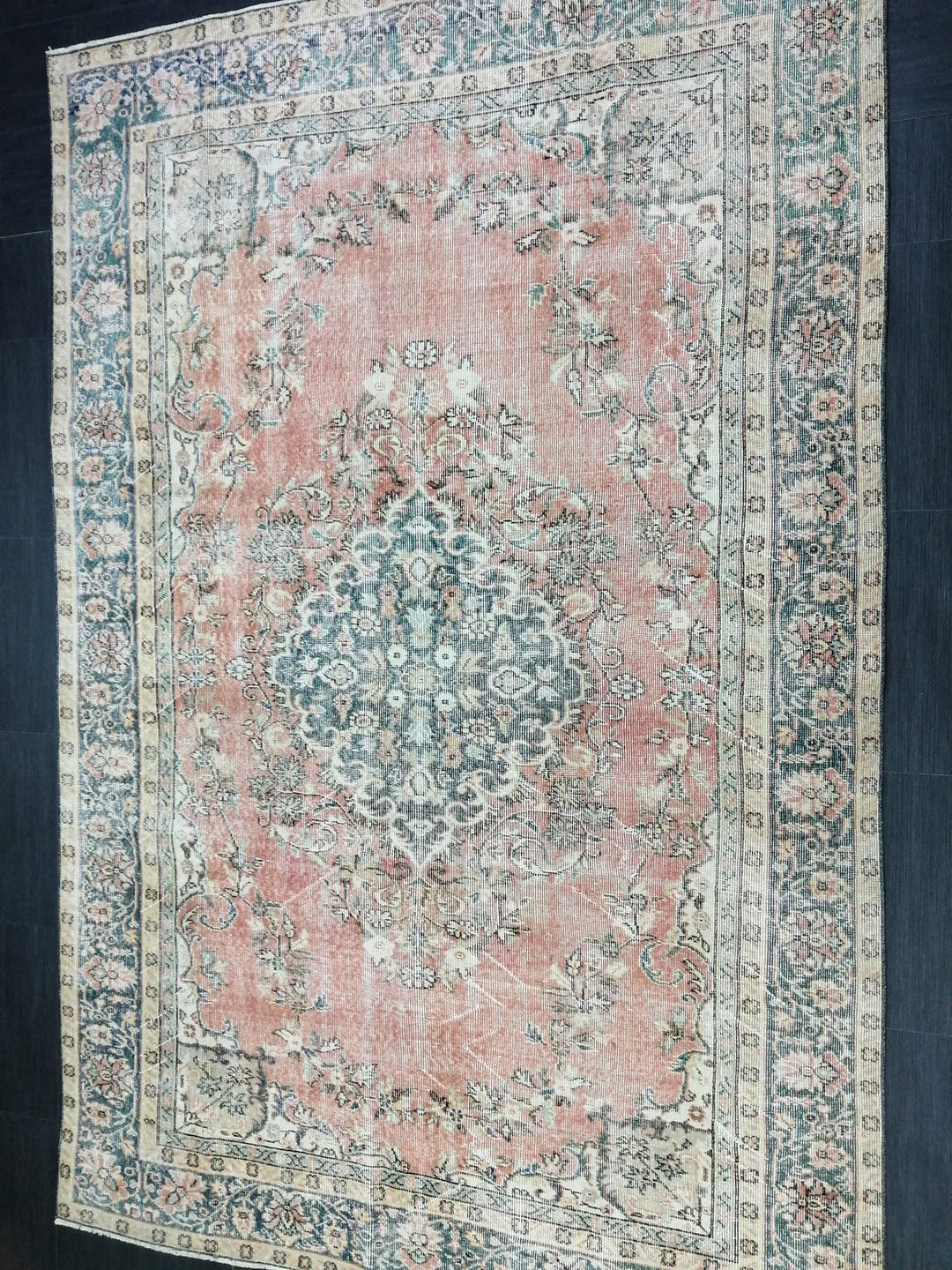 Tan Turkish Oushak Rug 6' 5" x 9' 8" Hand-Knotted | No. WR91848