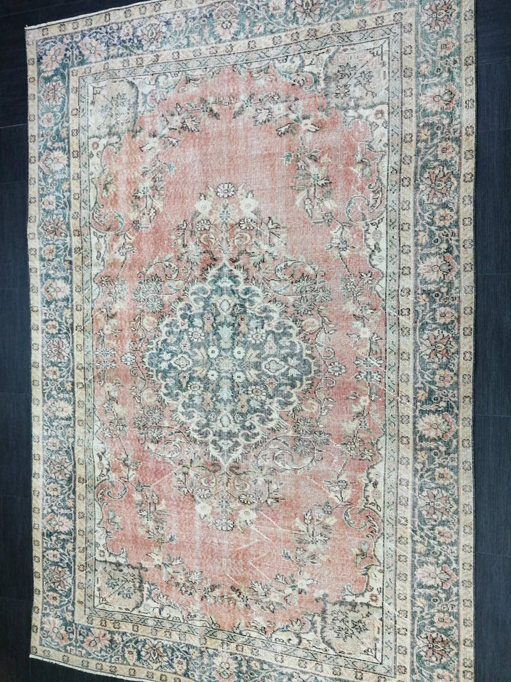 Tan Turkish Oushak Rug 6' 5" x 9' 8" Hand-Knotted | No. WR91848