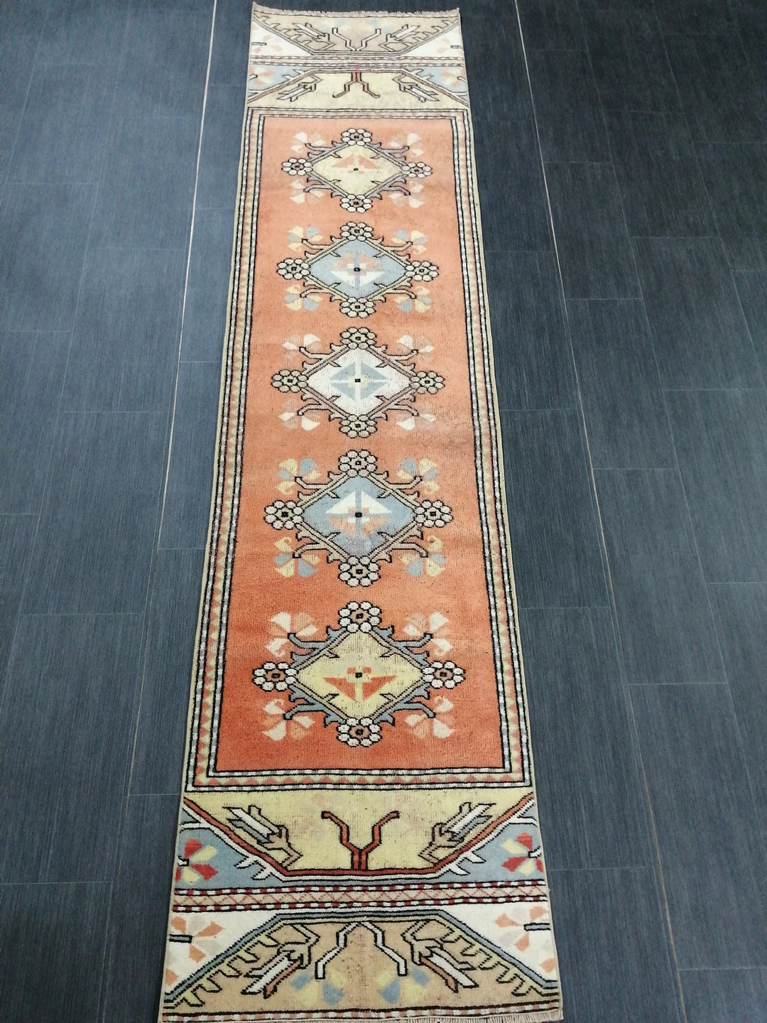 Turkish Runner Rug 2' 2" x 8' 11" Hand-Knotted | No. WR92175