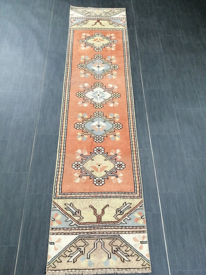 Turkish Runner Rug 2' 2" x 8' 11" Hand-Knotted | No. WR92175